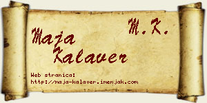 Maja Kalaver vizit kartica